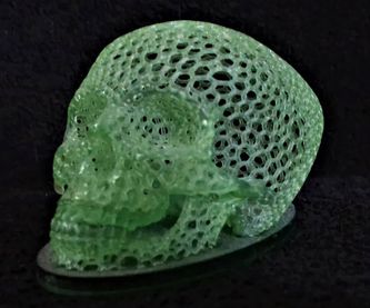 A 'voronoi skull. Read the text to learn about voronoi objects and how they are made.